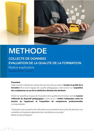 AUDIT FORMATION :  Méthode De Collecte évaluation 042023