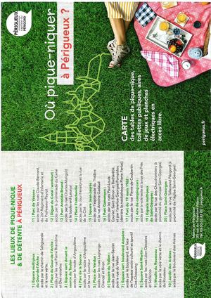 Carte des lieux de pique-nique à Périgueux