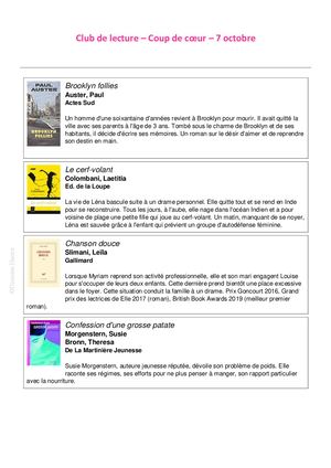 Club de lecture Coup de coeur