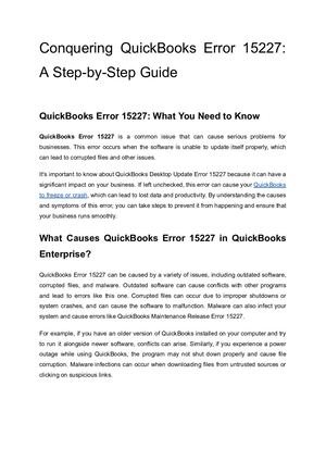 Exploring QuickBooks Error 15227