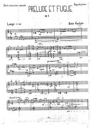 La Musique de Božidar Kantušer (1.) 1946-1960