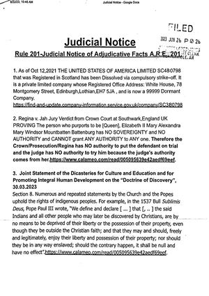 Judicial Notice