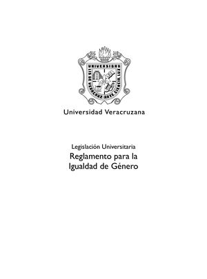 Reglamento para la Igualdad de Genero