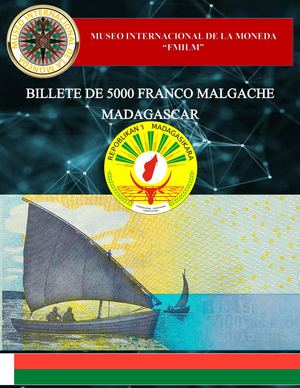 Billete De 5000 Francos Malgache De Madagascar. Museo Internacional De La Moneda
