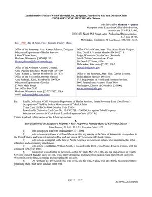 Notice Of Void (Unlawful) Lien, Judgment, Foreclosure, Sale, Eviction Claim By Wisconsin Estate Recovery Services Case No 2023sc014804 Code 31004