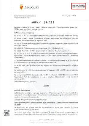 Fichier Parution Des Arrêtés 23 288 à 23 295 Du 27 06 2023