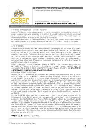 Approbation du CPIER Rhône-Saône 2021-2027
