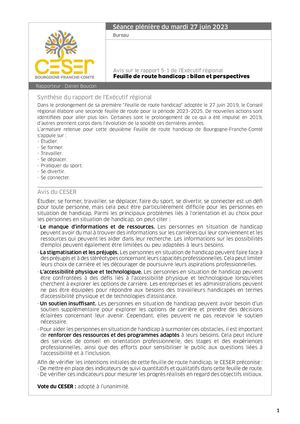 Feuille de route handicap : bilan et perspectives