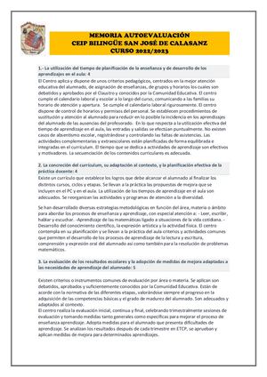Memoria Autoevaluación Modelo Séneca 2022 2023