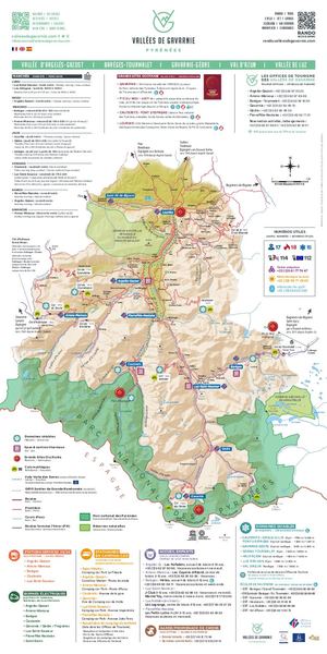 Carte de la vallée de Lourdes à Gavarnie