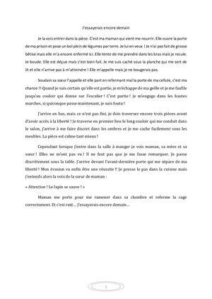 J'essayerais Encore Demain, Line Kanarek - Concours de nouvelles 2021-2022