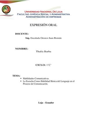 Cuestionario Habilidades De La Comunicacion 1