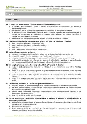 GRUPO E TEST - GOBIERNO DE CANARIAS - LIBRO TEST SUBALTERNO - Actualización Y Mejora