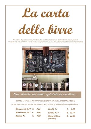 Carta Delle Birre E Bibite