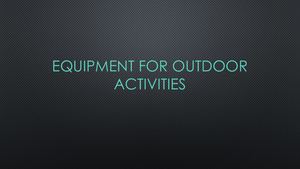 Calaméo - Equipment For Outdoor Activities