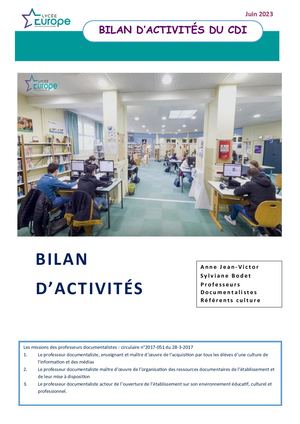 Bilan Fin D'année 2022 23