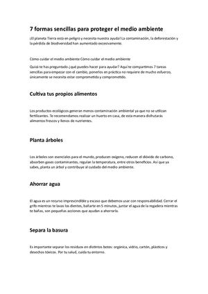 7 Formas Sencillas Para Proteger El Medio Ambiente