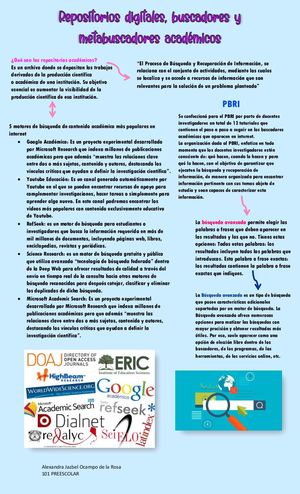 Repositorios Digitales, Buscadores Y Metabuscadores Académicos