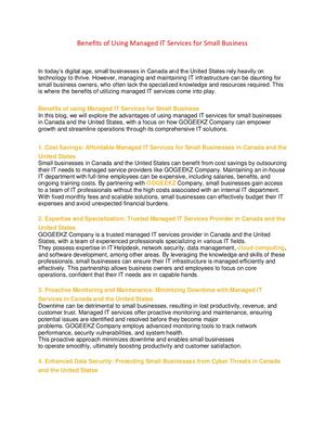 Calaméo - Benefits of Using Managed IT Services for Small Business