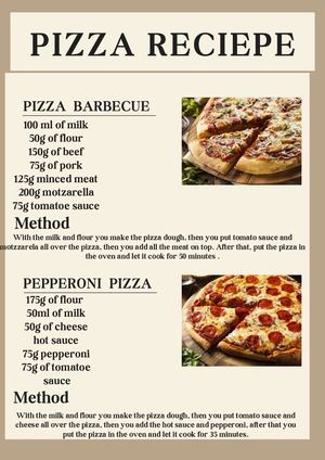 Beige Simple Minimalist Food Menu