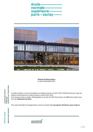 Guide de réinscription sur Coriandre