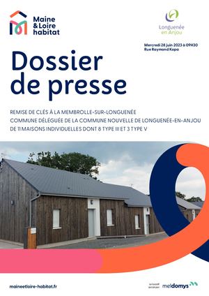 Dossier de presse - La Membrolle-sur-Longuenée : Remise de clés partielle