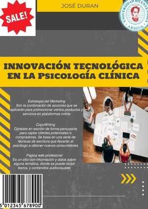 INNOVACIÓN TECNOLÓGICA EN LA PSICOLOGÍA  CLÍNICA  Jose Duran