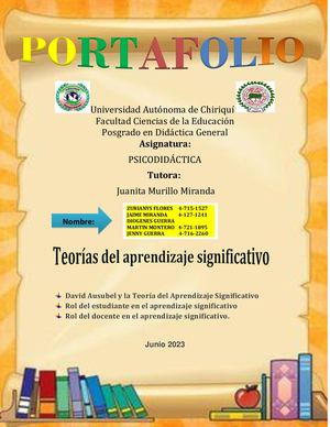 Portafio Digital teorias de aprendizaje significativo