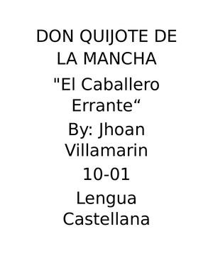Don Quijote De La Mancha