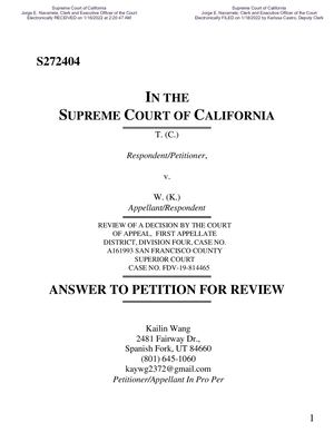 01 18 22 S272404 Answer To Petition For Review Redacted