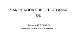 PLANIFICACIÓN CURRICULAR ANUAL DE PRIMERO