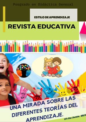 Portada De Revista Educativa Estilo De Aprendizaje (1)