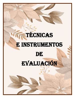 Tecnicas e instrumentos de Evaluación