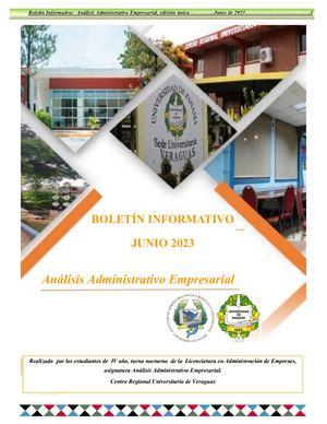 Boletín Análisis A. Empresarial - Junio 2023