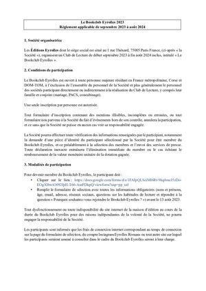 Règlement Bookclub Eyrolles 2023