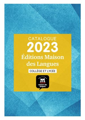 Catalogue scolaire 2023