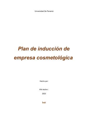Plan de inducción de empresa cosmetológica