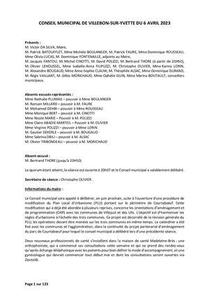 Procès Verbal séance 2023 04 06