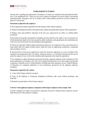 Dnpartners Work Permit In Turkey