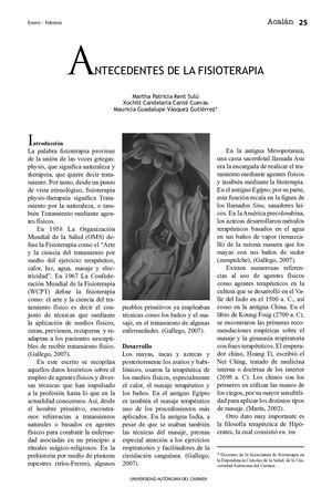 Antecedentes De La Historia De La Fisioterapia