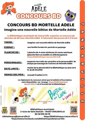 Affiche Concours Bd Mortelle Adele Partir En Livre 2023