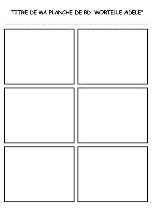 Modele Planche BD Vertical 4 Et 6 Cases