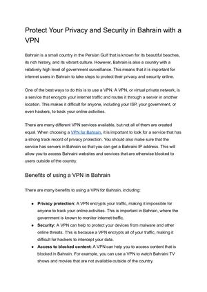 Protect Your Privacy And Security In Bahrain With A Vpn