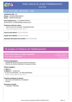 Adage et Pass Culture-part Collective Lycée Voltaire 2022 2023