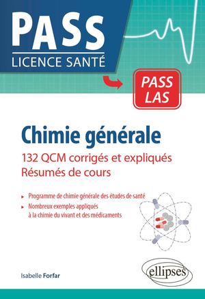 PASS CHIMIE GÉNÉRALE : QCM CORRIGÉS