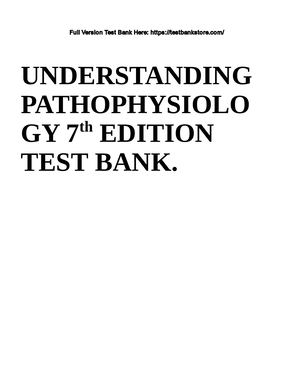 Test Bank Understanding Pathophysiology 7th Edition By Sue Huether And Kathryn Mc Cance