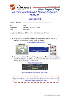 Control Academico Del Ii Bimestre 2do Ano 2023 (1)