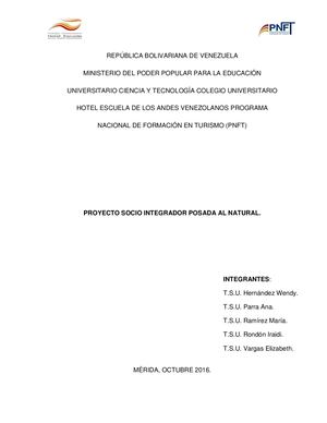 PROYECTO PNFT.07 SOCIO-INTEGRADOR 2016