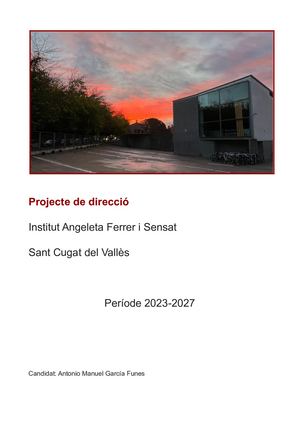 Projecte De Direcció Antonio García Funes 2023