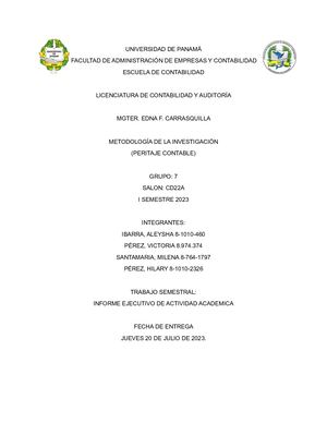 Trabajo Semestral Peritaje Contable G7